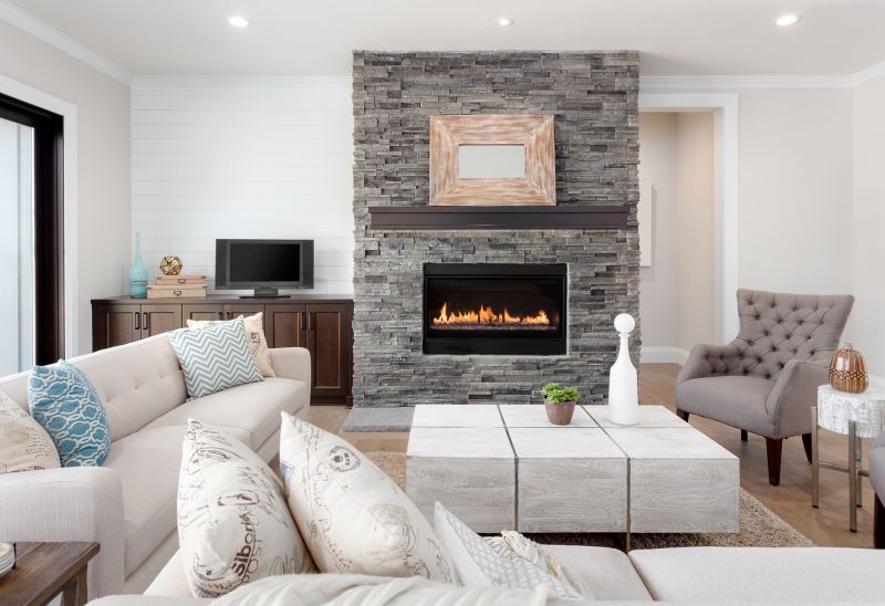 Fireplace with Stone Veneer